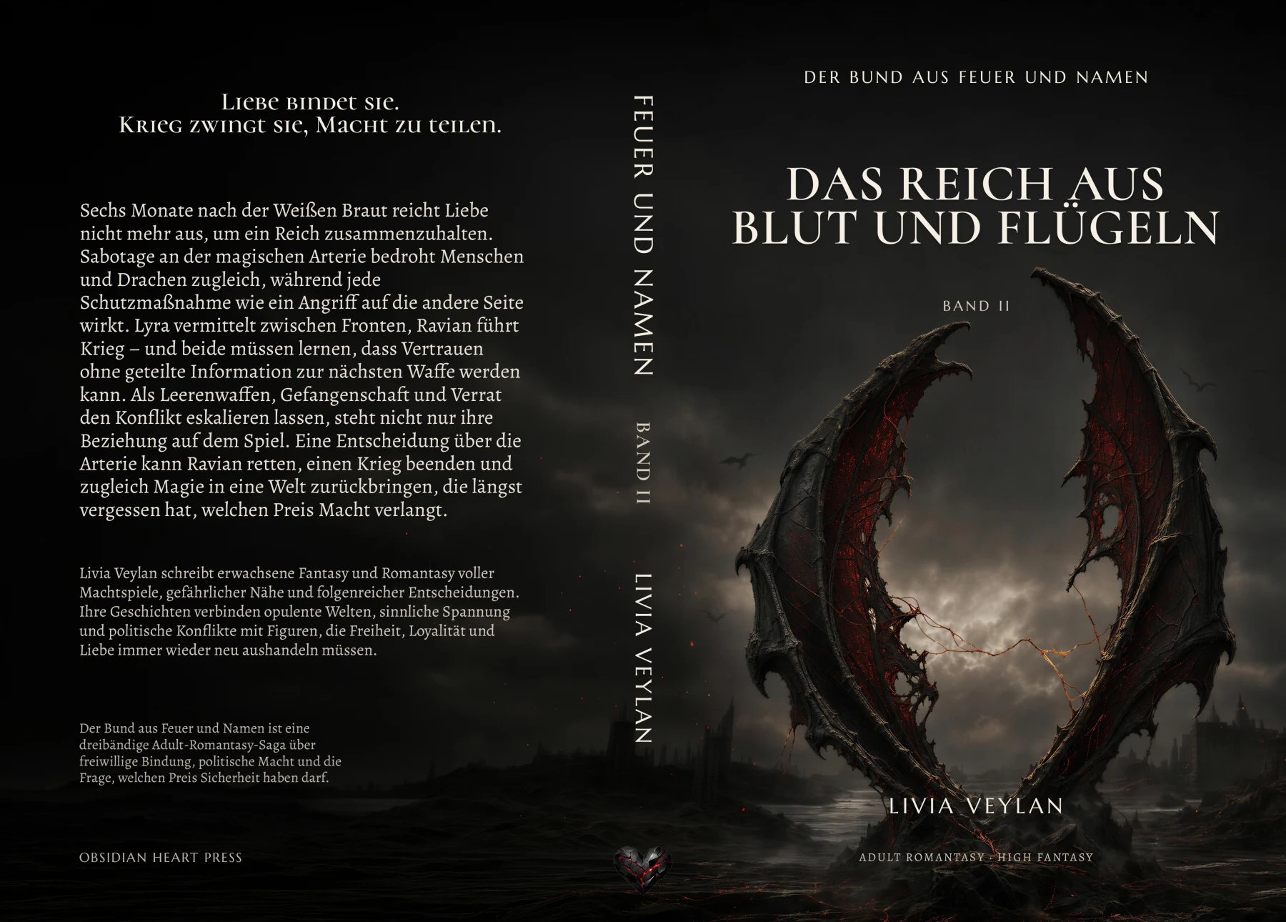 Vollständiger Druckumschlag: Das Reich aus Blut und Flügeln
