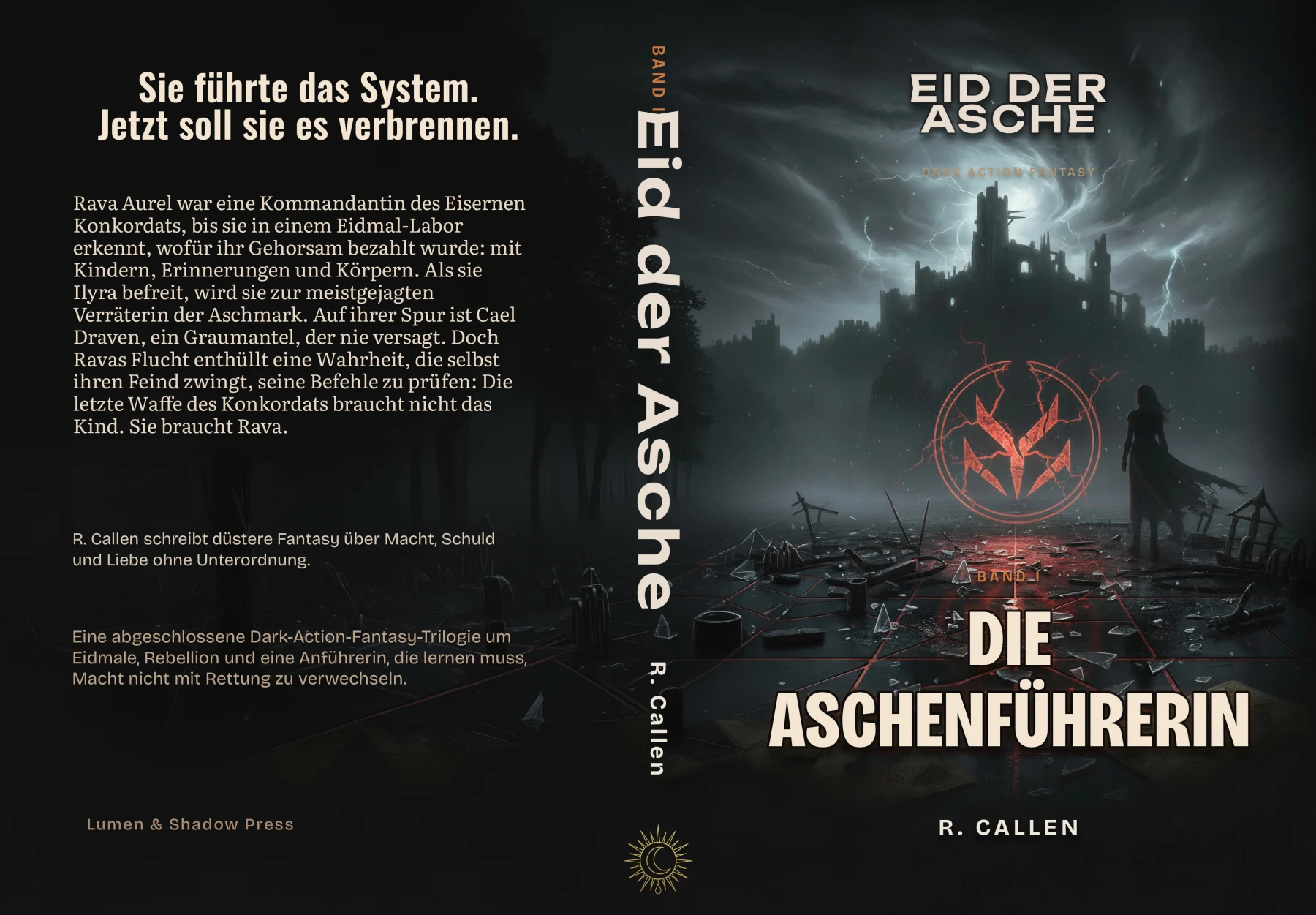 Vollständiger Druckumschlag: Die Aschenführerin