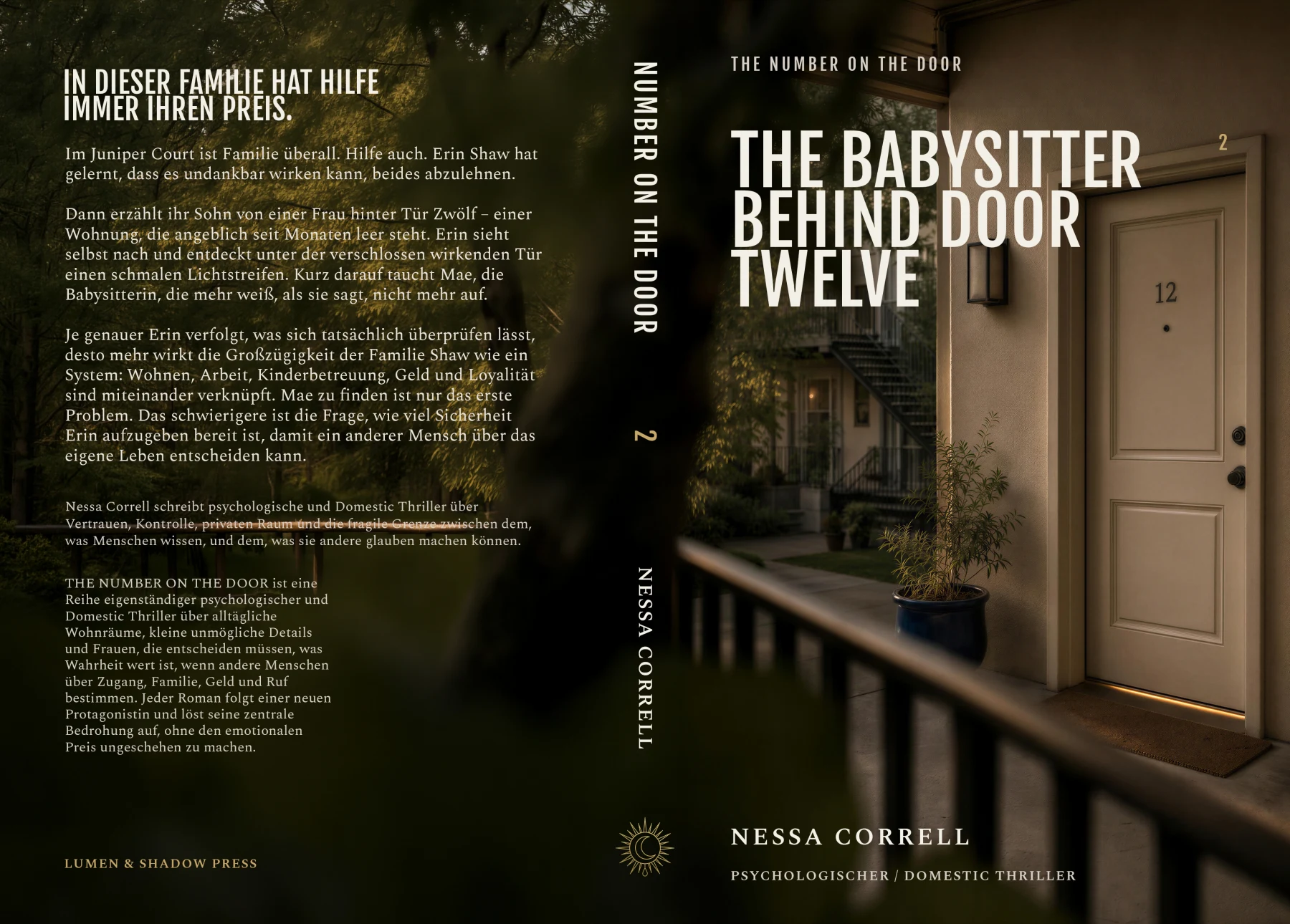 Vollständiger Druckumschlag: THE BABYSITTER BEHIND DOOR TWELVE